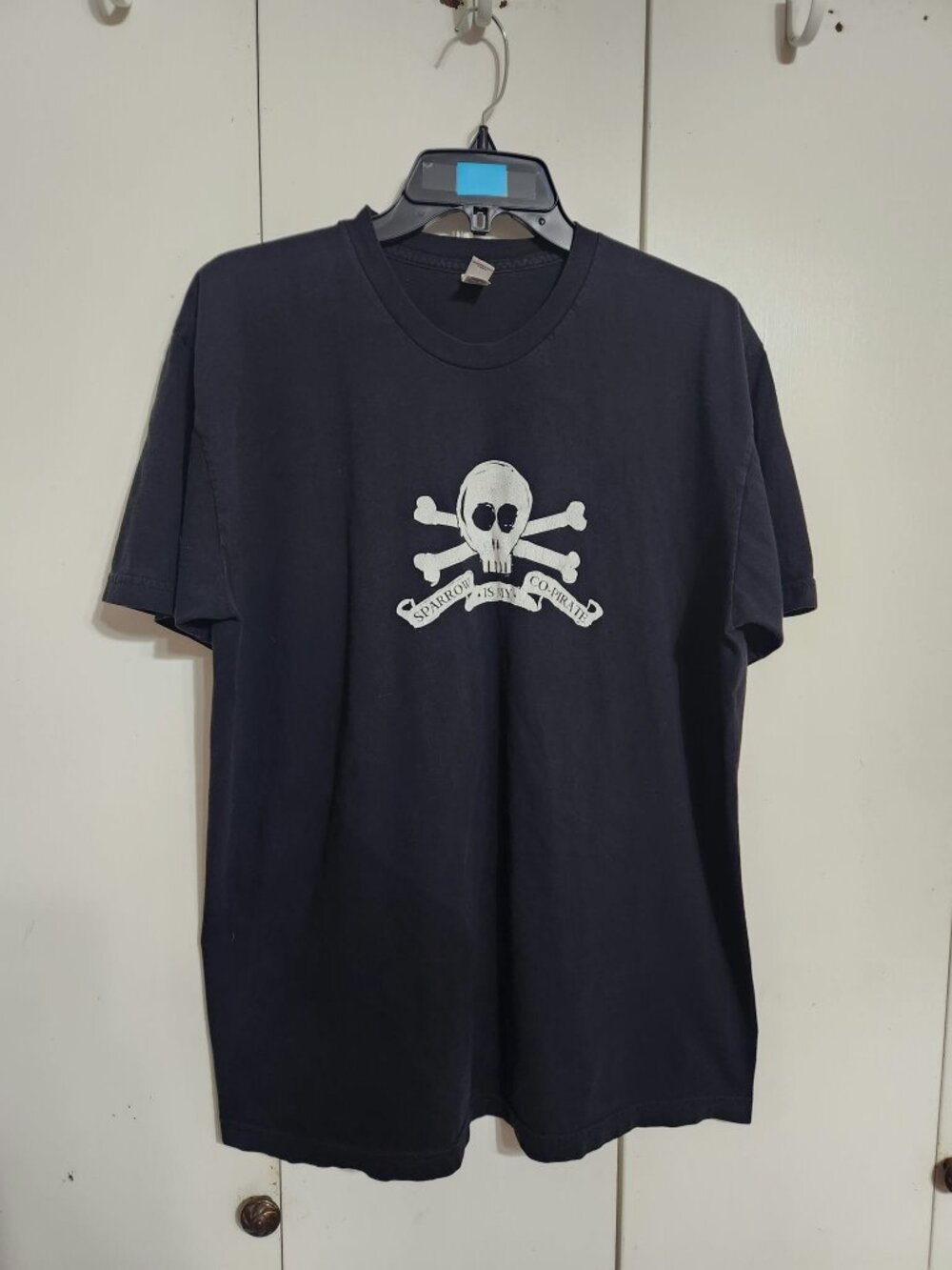 Sparrow Is My Co-Pirate Shirt XL Black Skull Crossbones American Apparel